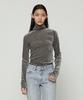 Current Velvet Mesh Turtleneck Long Sleeve [Charcoal]