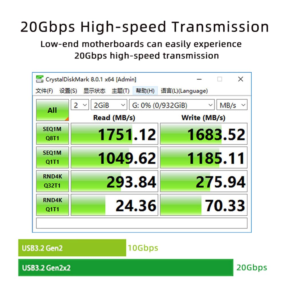NFHK USB Gen2 20Gbps Front Panel Socket to 4X Express Card Adapter for Desktop Motherboard 3.2 Type-E PCI-E