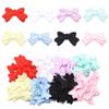 50pcs/lot 19x31mm Fabric Sponge Bow Patches Colorful Bows Flower Appliques For Sewing Clothing DIY Wedding Party Decoration