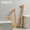 Dooroom Brass Furniture Handles Modern Hammered Shiny Gold Cupboard Wardrobe Dresser Shoe Box Drawer Cabinet Knobs T-Bar