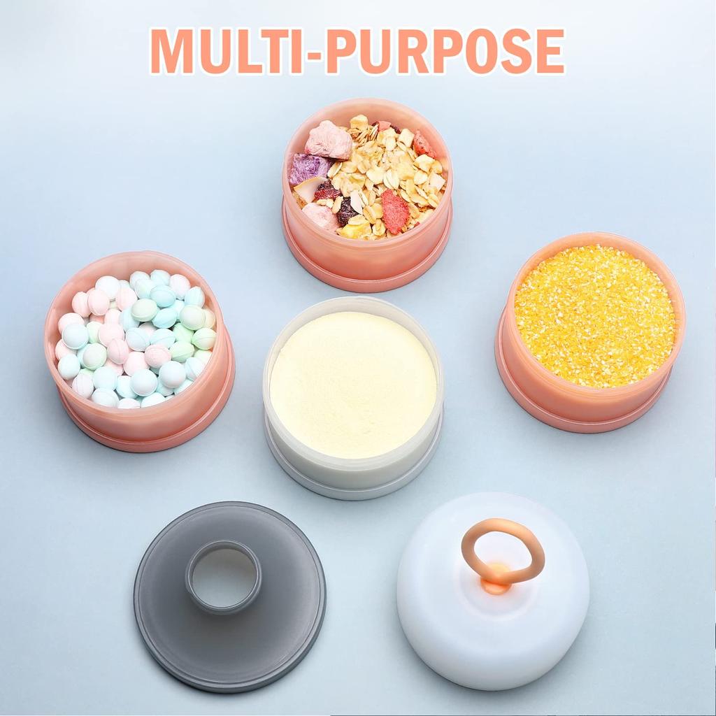Milk Powder Dispenser 3 Layers Stackable Portable Snack Food Storage Container for Outdoor Travel