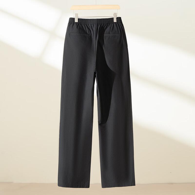 Luozi Herren Tussahseidenmischung Gerade Bein Freizeithose