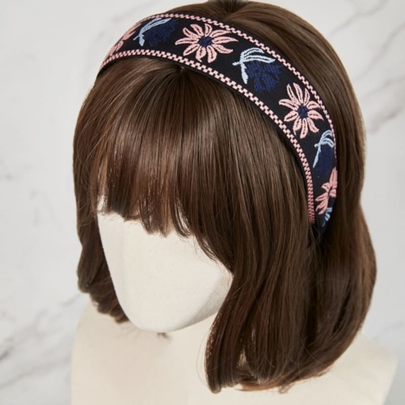MAIA Flower Jacquard Hairband - Minja-type Pink