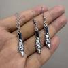 Skull knife earrings, Gothic jewelry, hippie, punk, horror, dagger, Halloween, alternative, personality, ear hooks For Women Man