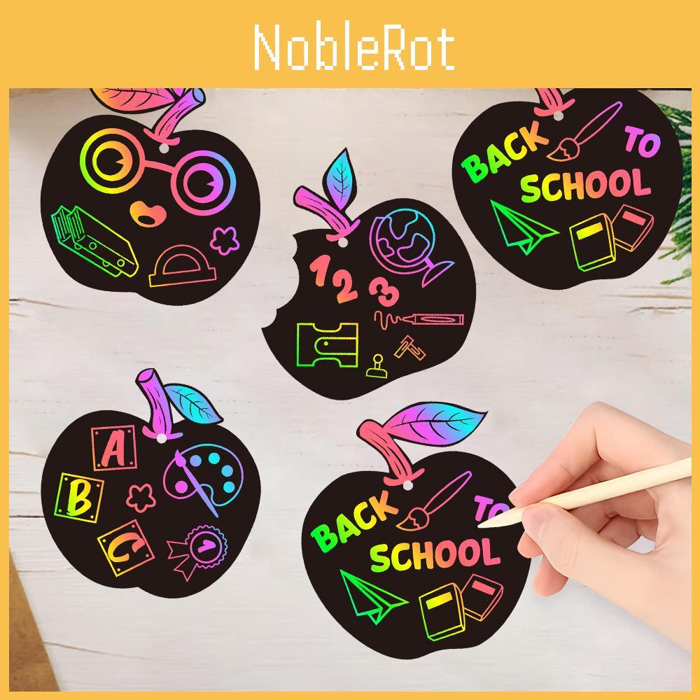 Shaped Colorful Diy Scratch Card Set Hanging School Props Decoration