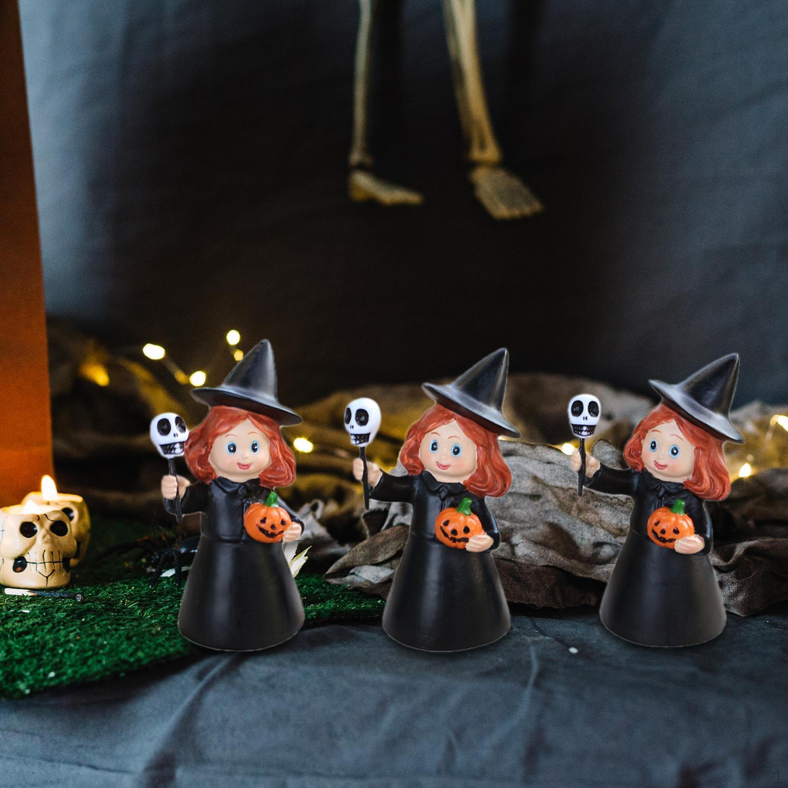 

3 шт. Фигурки ведьм Настольные украшения Подарки на Хэллоуин Мультяшные маленькие скульптуры для дома