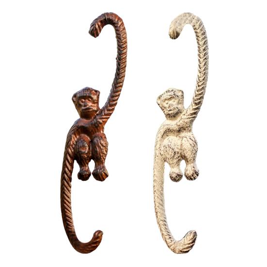 Monkey Shape Plant Bracket Anti-deform Iron Wind Chimes Wall Plant Hook for Yard