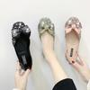 Scarpe Basse Eleganti da Festa Rosa da Donna con Strass Punta Quadrata con Fiocco in Offerta Alta Qualità Moda Beau Oggi Vendita Scarpa