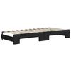 Extendable Daybed with Drawers Black 100x200 cm Fabric