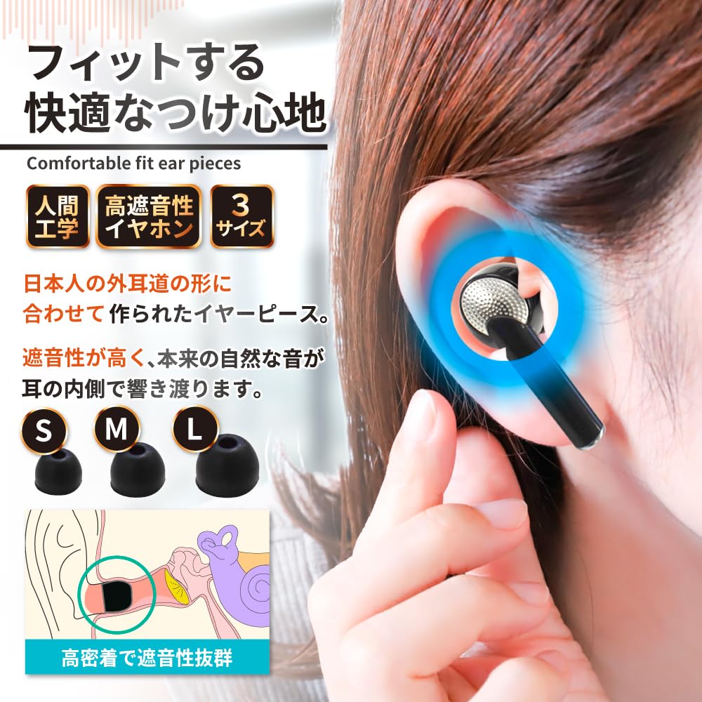 Shizukawill Earphones Bluetooth Wireless Earphones Compatible with iPhone Compatible with Android Noise Canceling Automatic Pairing Bluetooth Wireless