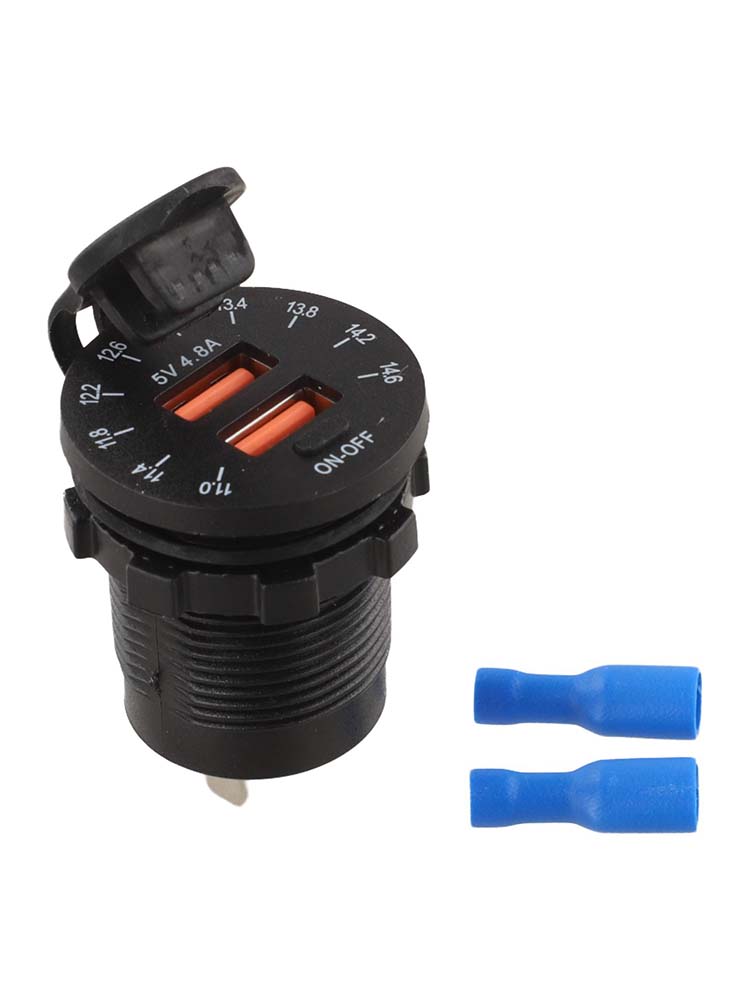 

For GPS Devices Voltage Display Charger Dual USB Charger As Shown For QC3.0 And PD Car Charger With LED Indicator