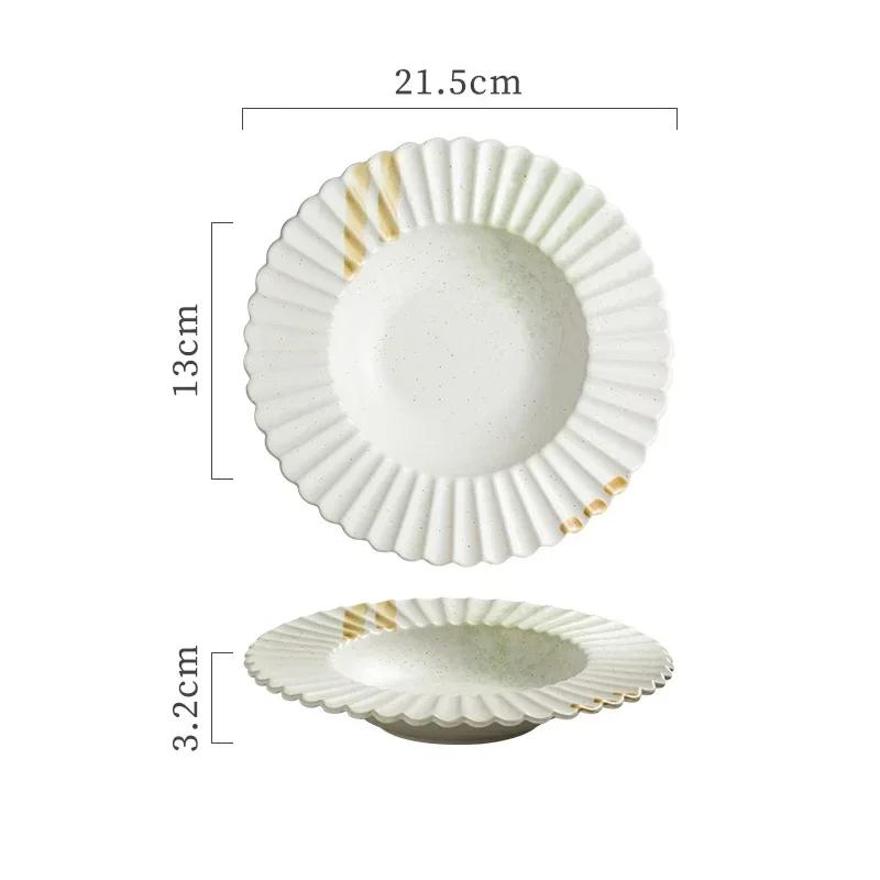 Lehký Luxusní Kreativní keramický talíř Luxusní restaurace Talíř na těstoviny Chutné pokrmy pro domácnost Jídelní talíře Jedinečné nádobí