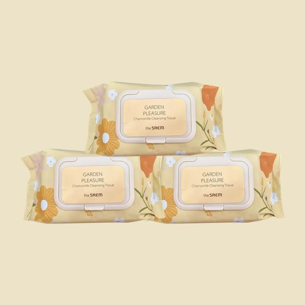 THESAEM Garden Pleasure Chamomile Cleansing Tissues 100 Sheets x 3 Packs