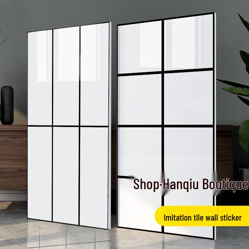 Self-Adhesive Grid Tile Wall Stickers for Bedroom, Living Room, Kitchen & Bathroom Renovation - Waterproof Decoration