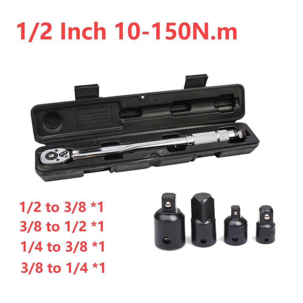 Ratchet Torque Wrench Square Drive 5-150N.m Reversible Ratchet Key 3/8 1/2 Inch Precise Adjustable Torque Spanner Hand Tools