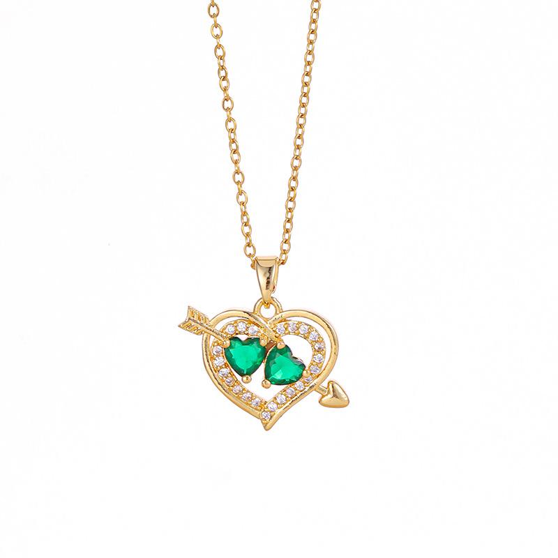 One Arrow Through The Heart Necklace Women'S Simple Trend Personality Versatile Shining Zircon Accessories