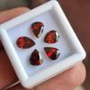 5 Pieces Lot Blood Red Pear Cut Garnet Gemstone, Healing Gemstones.
