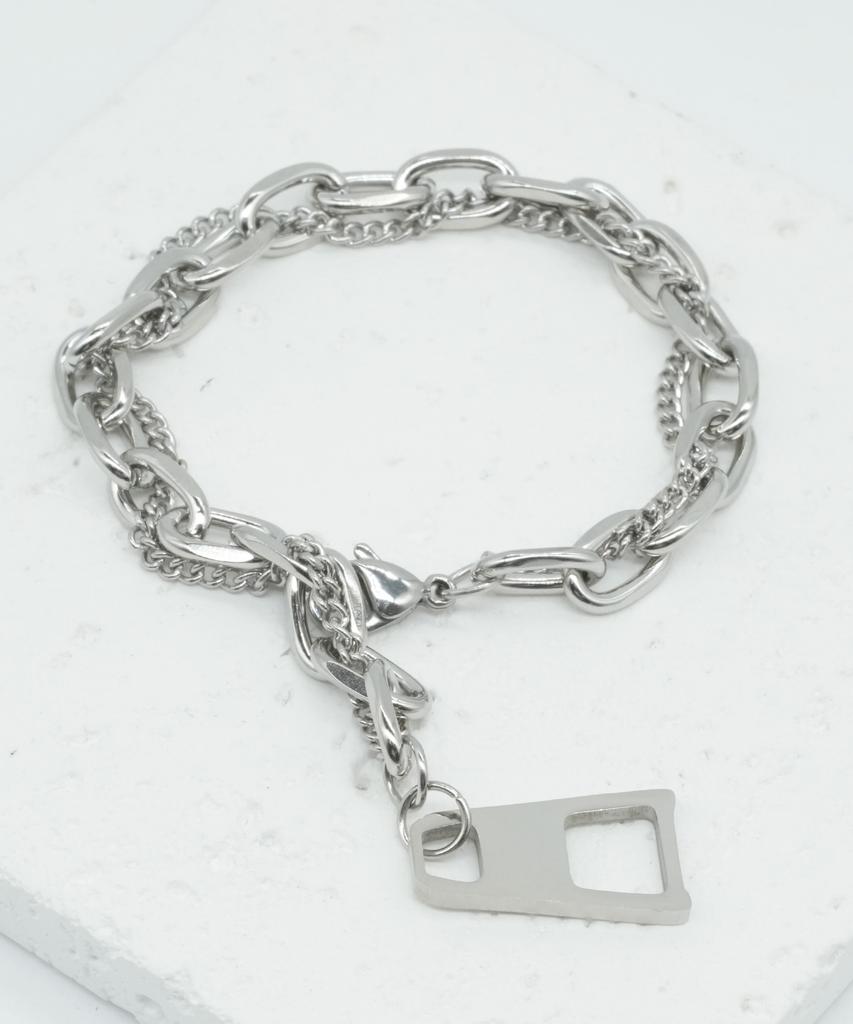 Iamj Armband mit doppelter Kette und Lasche