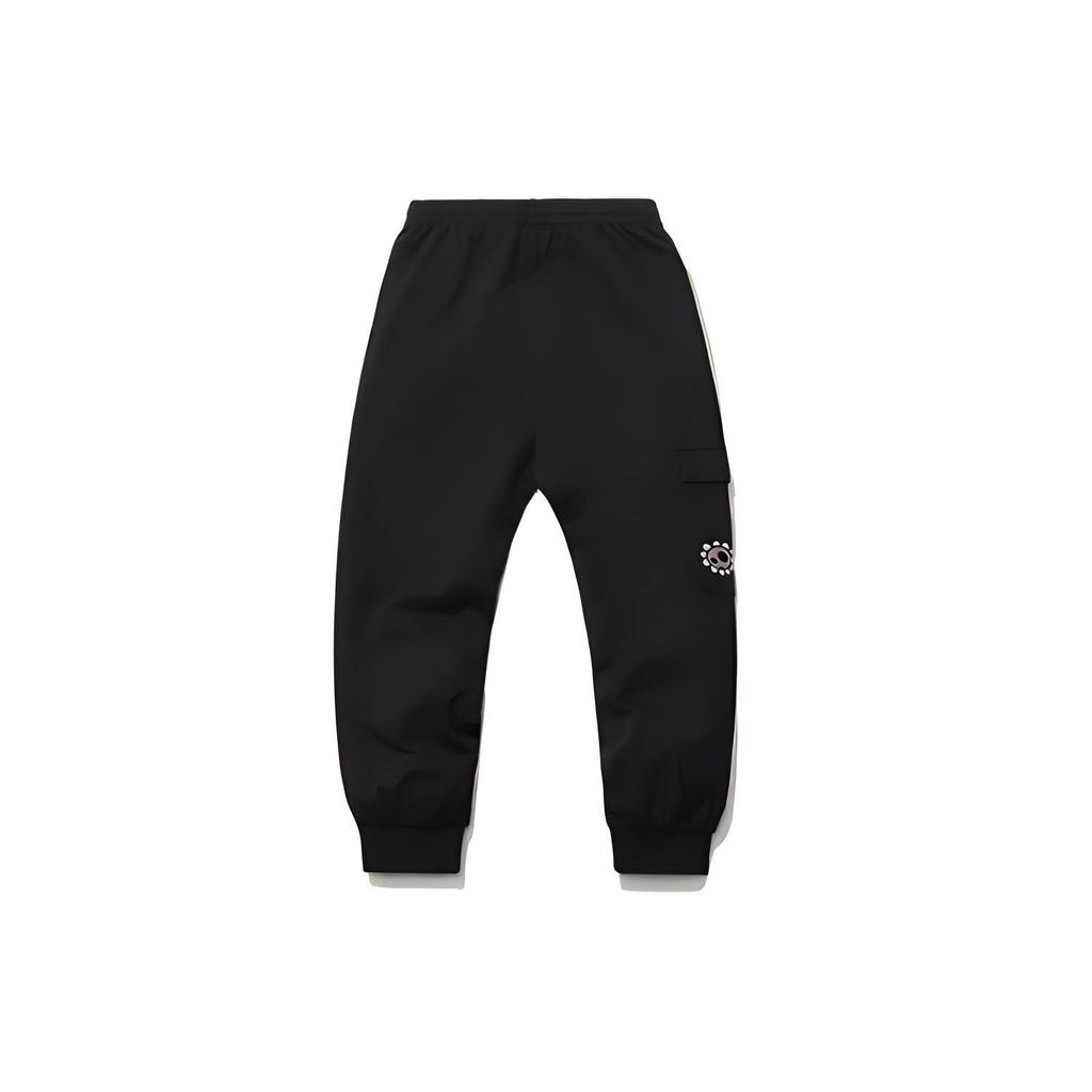 Li Ning Sportliche Mode Serie Gemusterte Gestrickte Bündchen-Sweathose Damen Unterteile Schwarz AKLR174-1