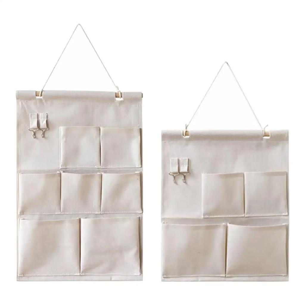 4/7 Pockets Cotton Wall Hanging Storage Bag Multilayer Closet Door Closet Storage Bag Organizer Home Cosmetics Toys