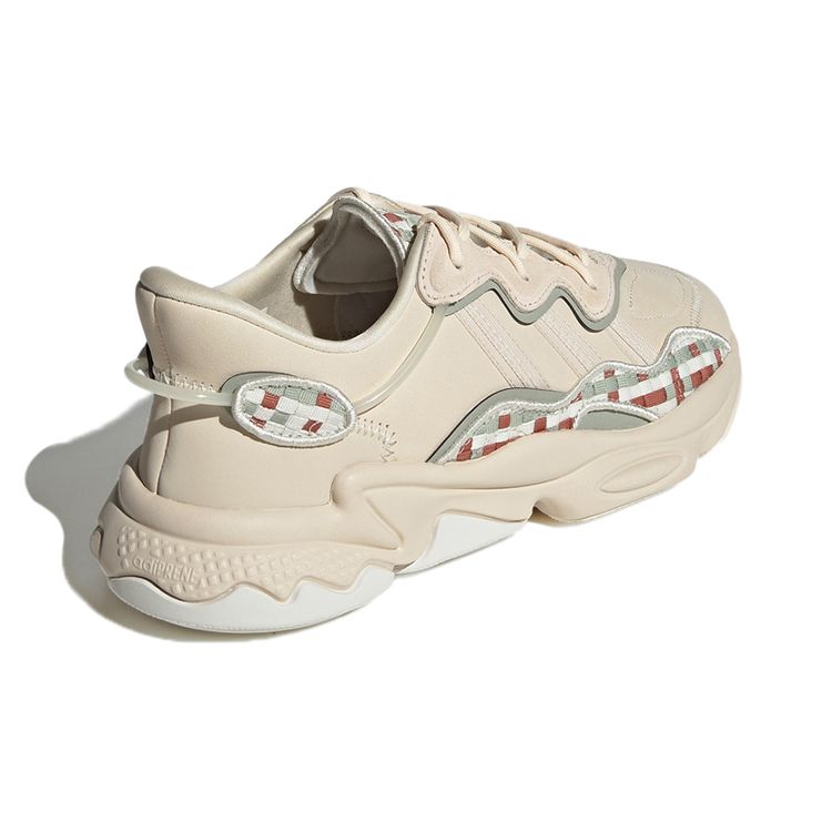 Adidas Originals Ozweego Fabric Leather Comfortable Sports Durable Low-Top Lifestyle Shoes Unisex Shoes Beige GY9018