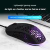 383 Gaming Mouse Lightweight Hollow Honeycomb Hole RGB USB Wired Mice 2400 DPI 6 Buttons Optical Mice for PC