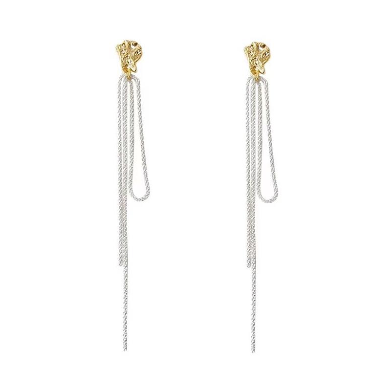 2026 New Super Long Silver Colour Tassel Pendant Earrings For Women's Temperament Accessories Fashion Jewelry Girl’s Earrings