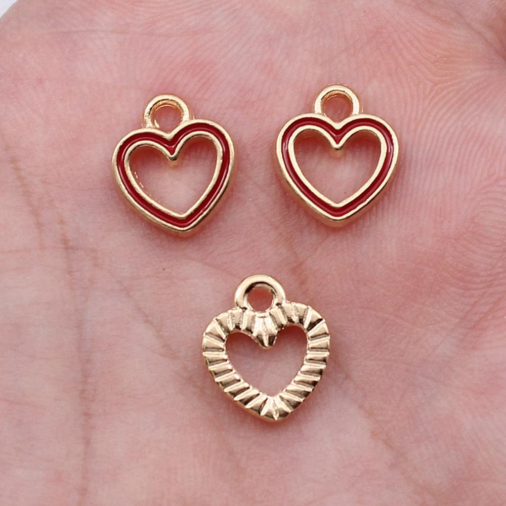 Charms Heart Enamel Pendants Wedding Jewelry Findings QC066