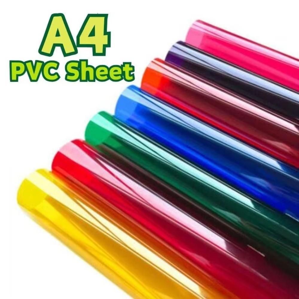 10 ks DIY Barevný Filtrační Gelový Film A4 Čirý Průhledný Barevný Acetátový List Tloušťka 0,3 mm Průhledný PVC List