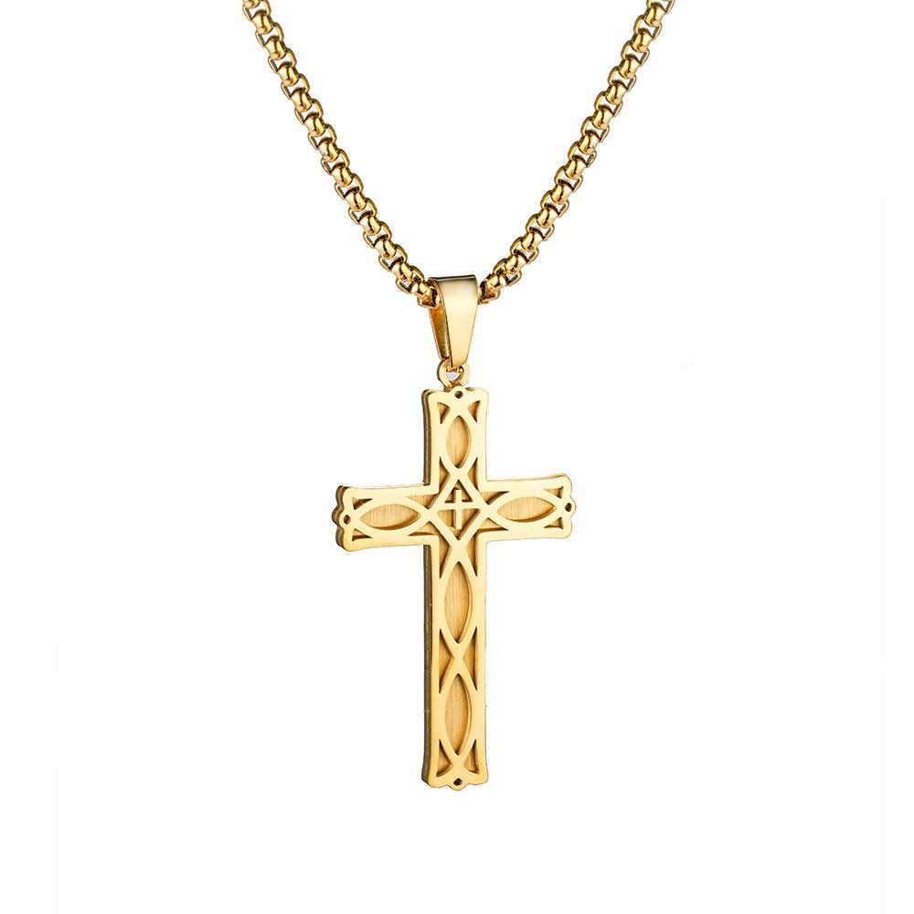 2026 Irish Knot Cross Pendant Simple Trendy Men's and Women's Cross Necklace Ornament