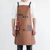 Pu Leather Apron Waterproof And Oil-Proof Apron Waist Wine Bottle Cover Outdoor Barbecue European And American Retro Crazy Horse Leather Apron