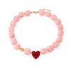 Colorful Heart Pendant Choker Square Candy Neck Chain Fashion Resin Beaded Necklace  Date