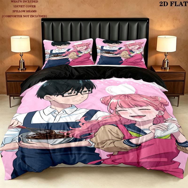 Polar Opposites Pattern Bedding uilt Set uilt Cover Pillowcase Home Decoration Birthday Gift (1 * duvet cover + 2 * pillowcase without core)