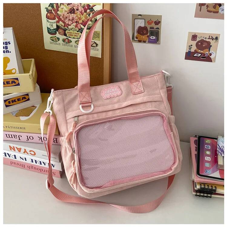 New Y2k Cute Anime Ita Bag JK Two-dimensional Crossbody Bag Lolita Girl Transparent Shoulder Bag Otaku DIY Comic Display Handbag