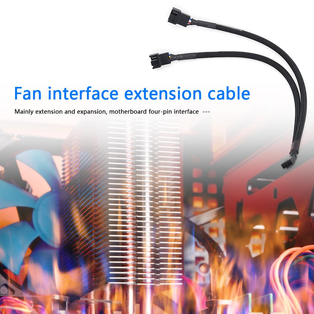 4 Pin Y Splitter Cable Pin CPU PC Case Fan Adapter 4 Pin PWM Female to 3/4 Cable for Office Caring Computer Supplies