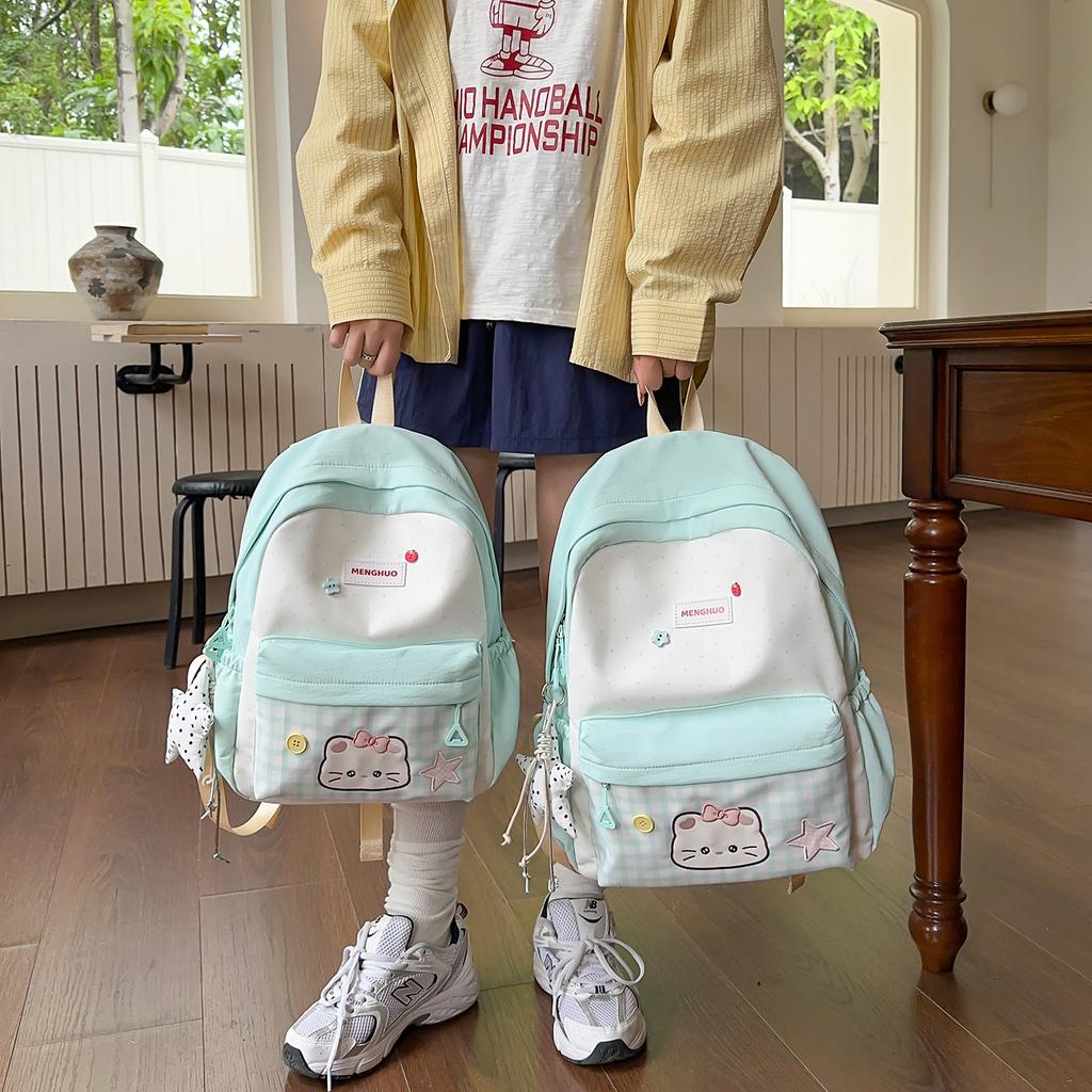 Schoolbag Girl Style Cute Star Schoolbag Female Junior High School Student Campus Cartoon Backpack Large Capacity High Value Backpack