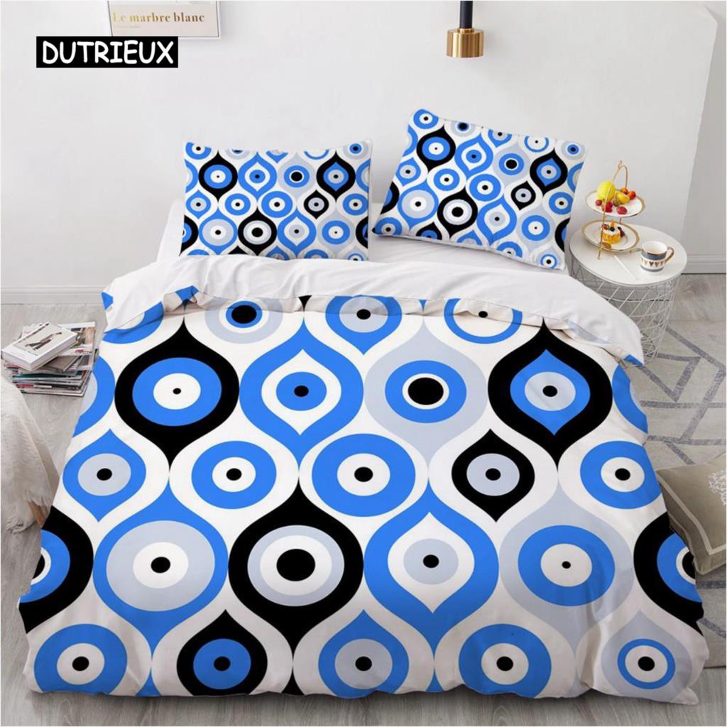 Mandala Duvet Cover Set Hamsa Hand with Inner Eye Evil Eyes Eastern Art Print Twin Bedding Set Teens King Polyester Quilt Cover