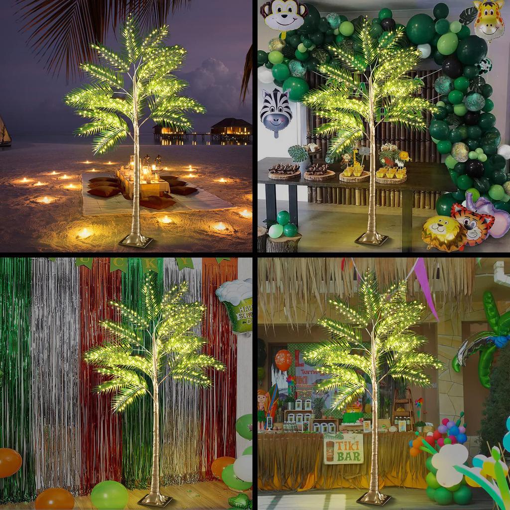 Simulated Palm Tree Copper Wire Lamp - Decorative Landscape and Living Room Lighting for Festivals and Parties