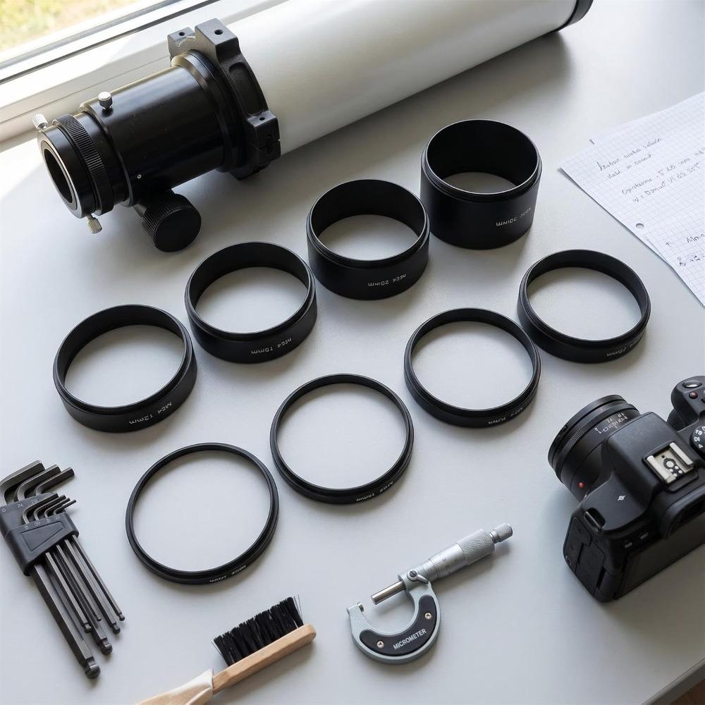 8pcs Alloy Lens Adapter Ring M54x0.75 Thread Threaded Spacer Kit Astrophotography