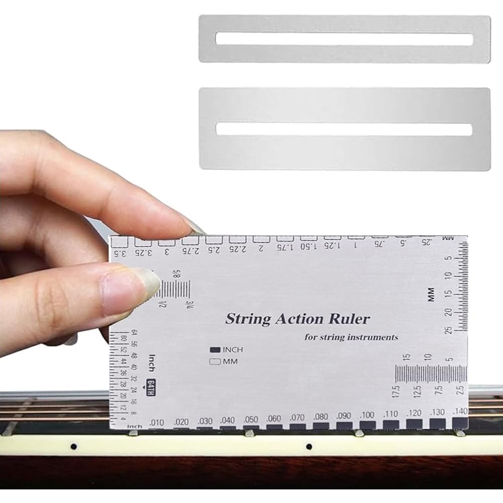 [High Precision] String Height Gauge, Guitar String Height Ruler, 3-Piece Set, String Height Meas...