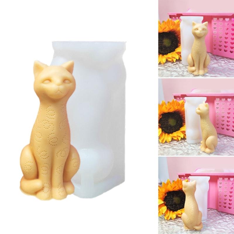 Flexible Silicone Mold Home Decoration for 3D Lovely Cats Gypsum and Resin Figurines Suitable for All Ages Use