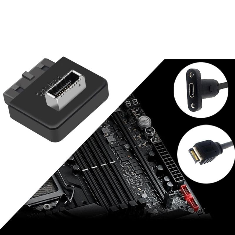 USB Front Panel Adapter TypeE to USB3.0 19/20PIN Adapter Internal Vertical Header Splitter for Type C Motherboards