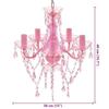 Classic Pink Crystal Chandelier Ceiling Light 5 Lights Lamp Luminaire 240310