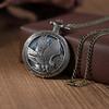 2pcs/set, Men's Pocket Watches Men's Fashion Classic Golden Hollow Eagle Pocket Watch&1PC Fashion Necklace Pendant, Father's Day Gift, Ideal for Gifts