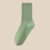 Female Spring and Autumn Leisure Pure Color Cotton Anti Pilling Tube Socks