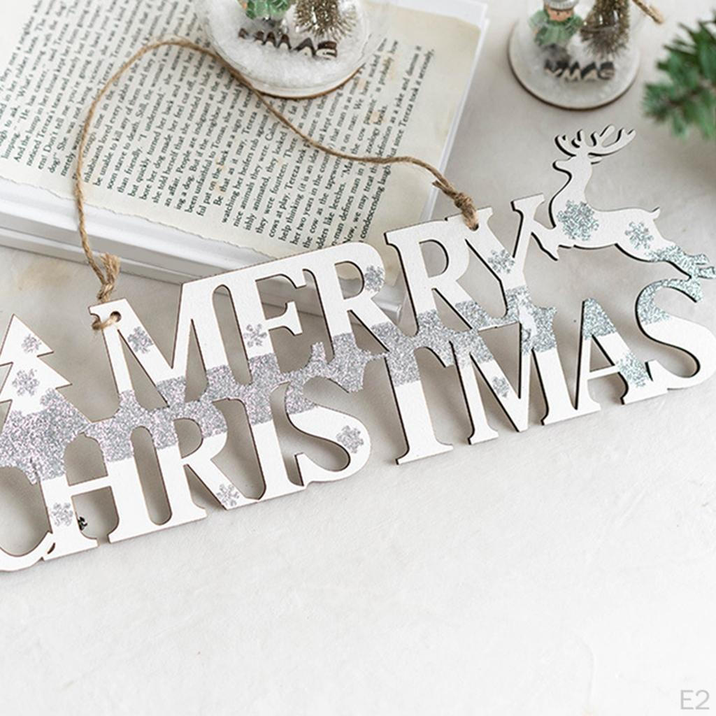 Hanging Decoration Elk Craft Festival indoor and outdoor Party Decor Wooden Holiday Gift White for