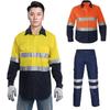 Baumwolle Reflektierend Sicherheit Arbeitsanzug Hi Vis Arbeits-Overall Verkehr Straßenkleidung Bauingenieur Schutzkleidung Arbeitsuniform
