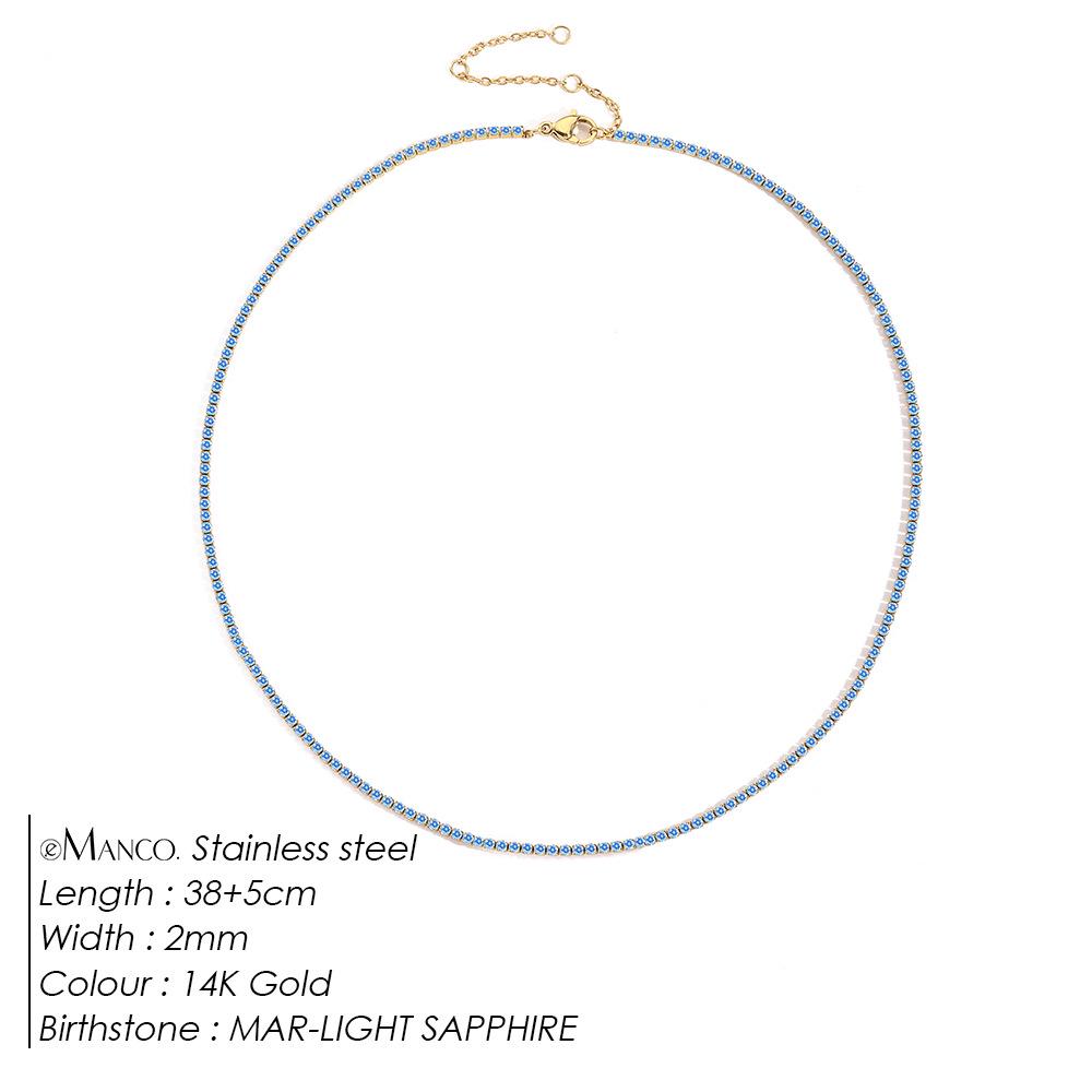 eManco Starry Sky Women's Retro Tennis Necklace - Full Diamond Clavicle Chain with European & American Design, Temperament & Personality Style.