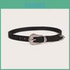 Klassischer Vintage Kupfer Western Style PU-Gürtel für Damen mit geometrischem Verschluss für Mode Casuals