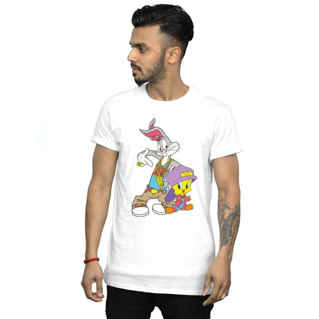 Looney Tunes Mens Bugs And Tweety Hip Hop T-Shirt